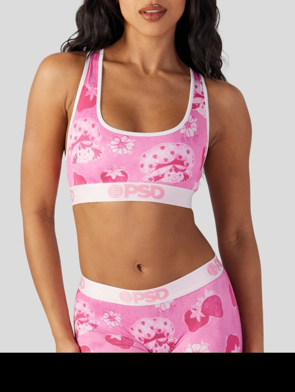 🩷🎁gift for my bestie🎁🩷 PSD Pink Strawberry Print Sports Bra